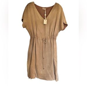 Network Short Sleeve V Neck Knee Length Dress Sz L